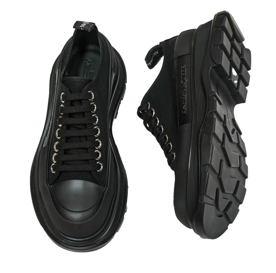 Alexander Mcqueen Chunky Sole Black Leather Sneakers