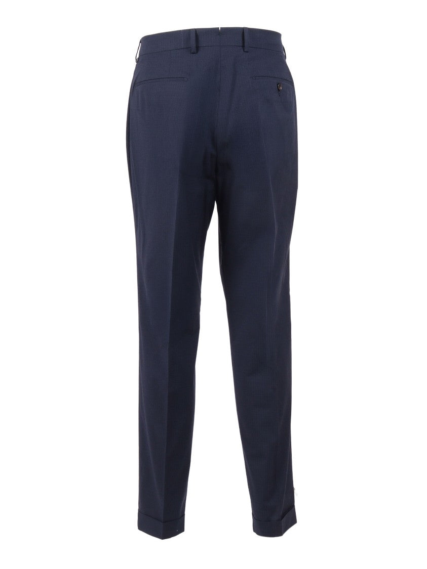 Berwich Blue Yretro Long Subtle Straight-Leg Pants