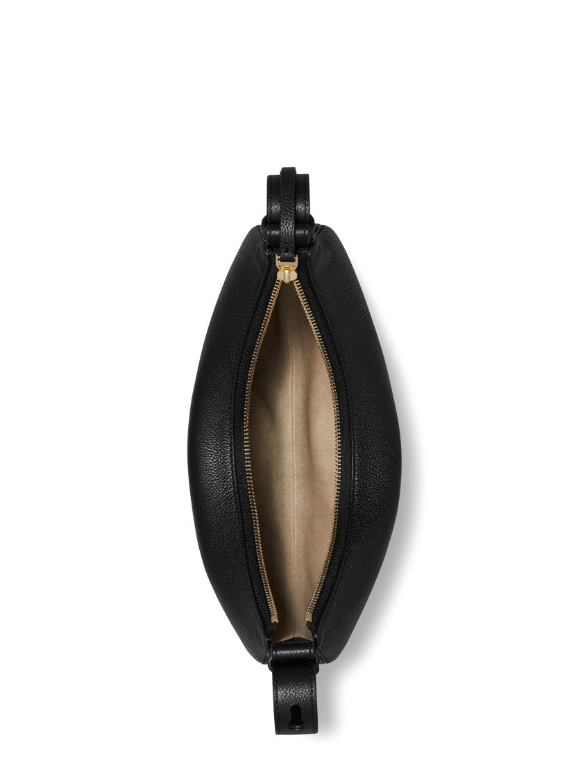 Tory Burch Crescent-Shaped Textured Leather Romy Half Moon Bag