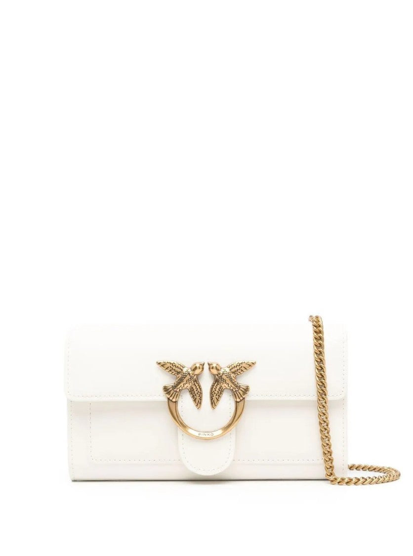 Pinko White Flap Love One Wallet