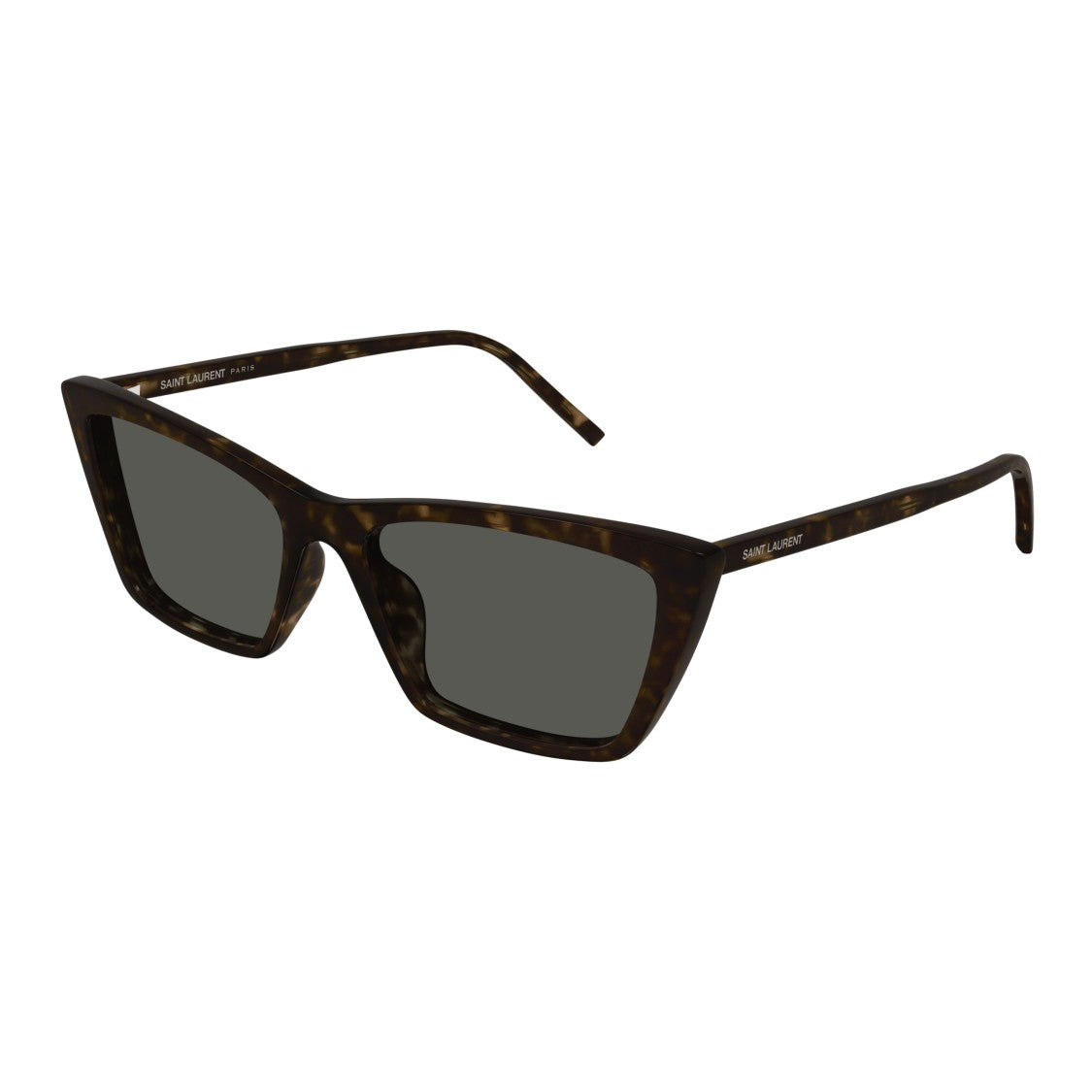 Saint Laurent Sl 737 Mica Thin Angular Cat-Eye Tortoiseshell Frame Sunglasses