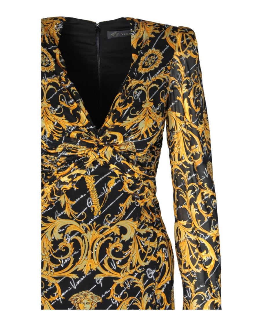 Versace Baroque Print Evening Gown