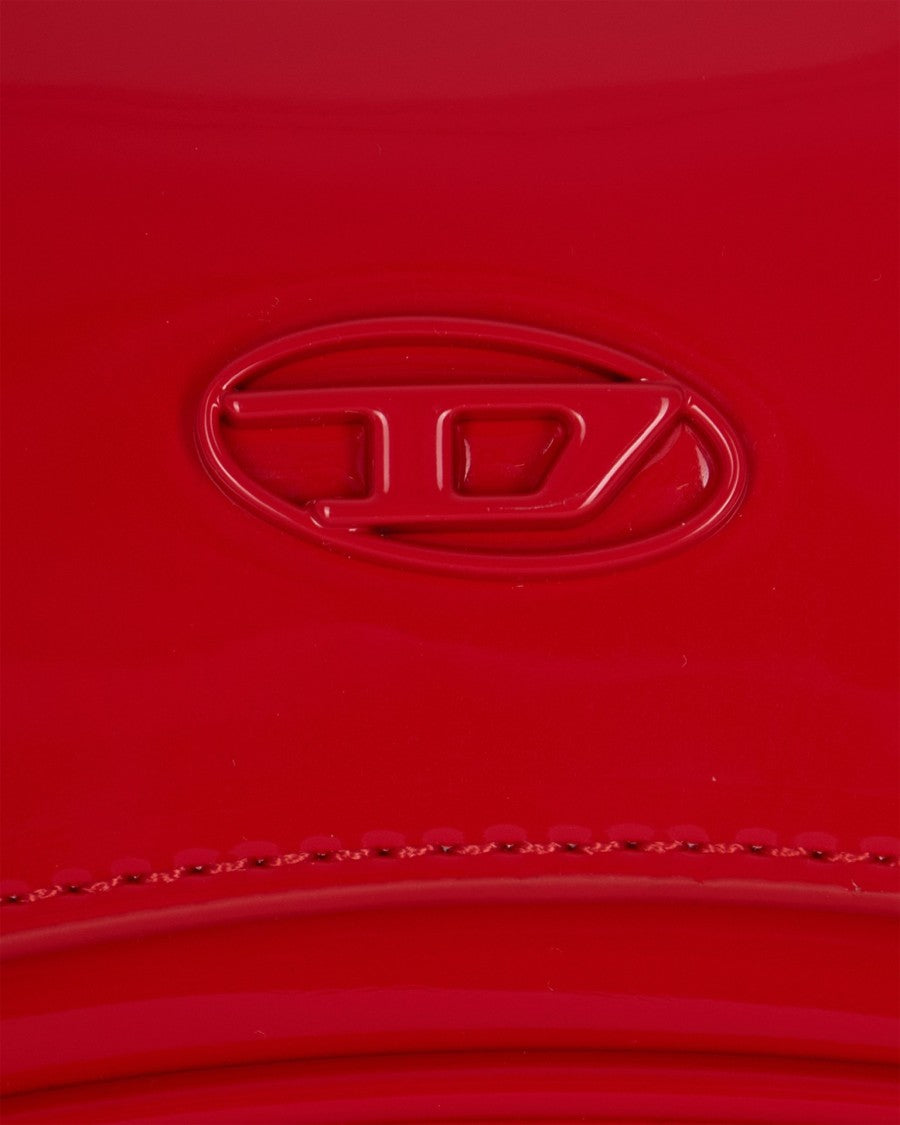 Diesel Compact Crossbody Bag With Glossy Finish And Removable Strap