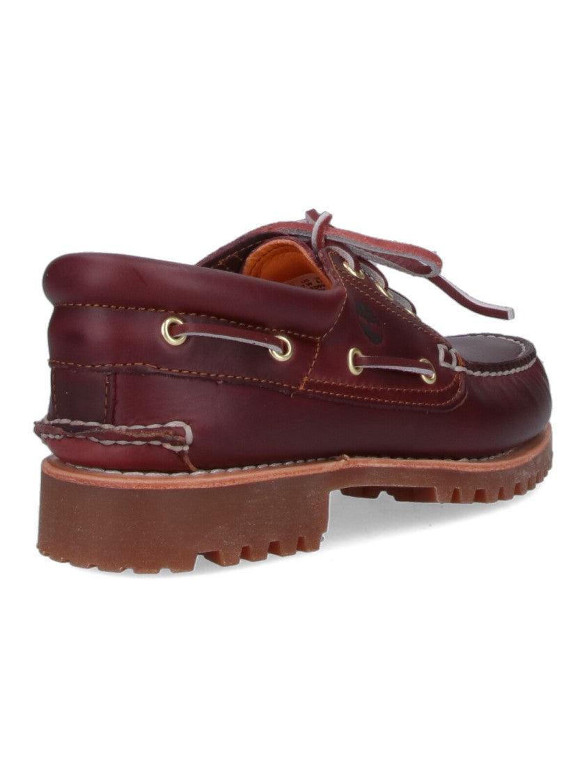 Timberland Brown Leather Contrast Stitch Boat Shoes