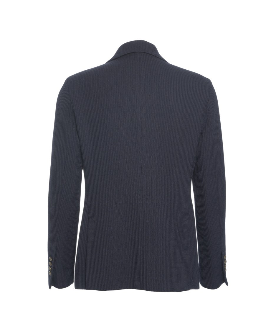 Circolo 1901 Double-Breasted Knit Blazer With Metallic Buttons