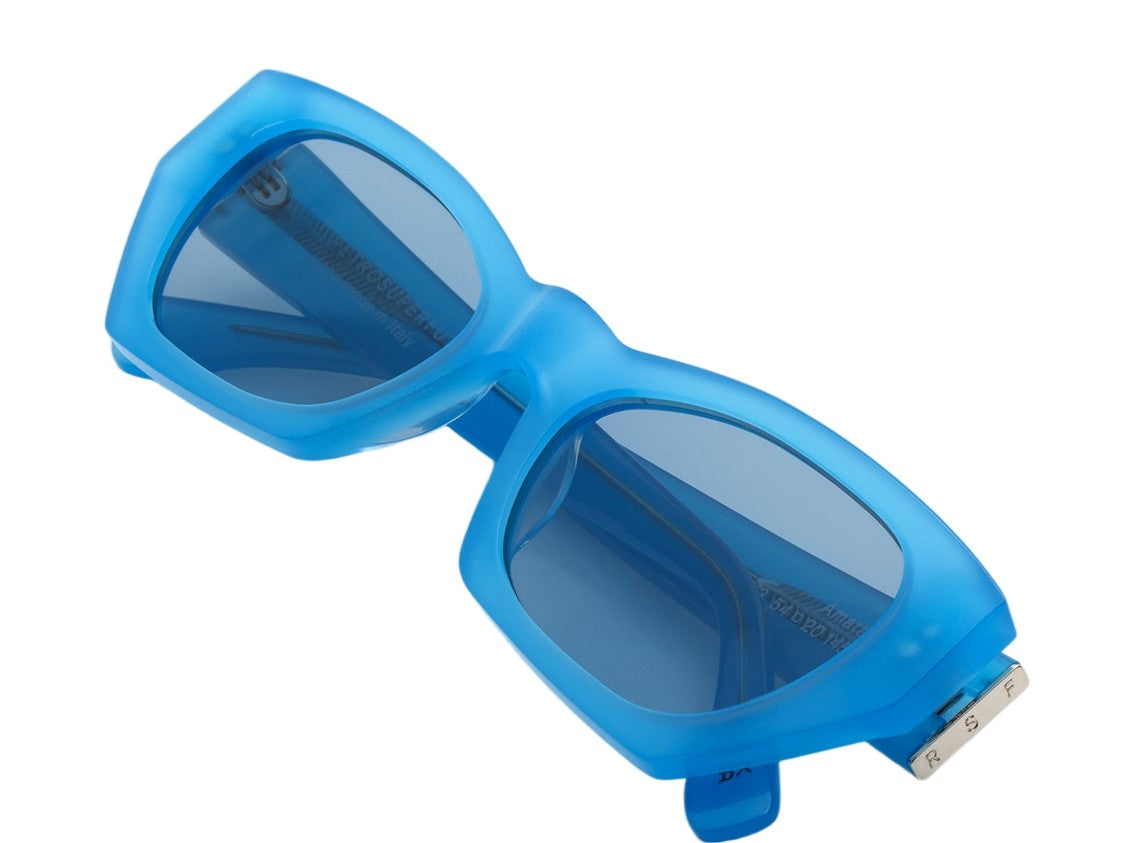 Retrosuperfuture Blue Amata Estate Anice Translucent Oversized Square Sunglasses