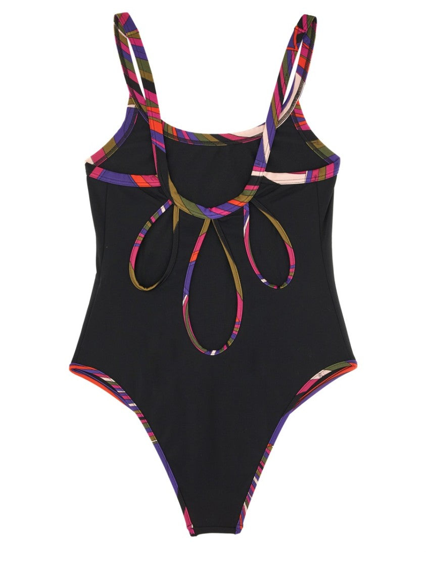 Pucci One Piece Swimsuit With Printed Edges