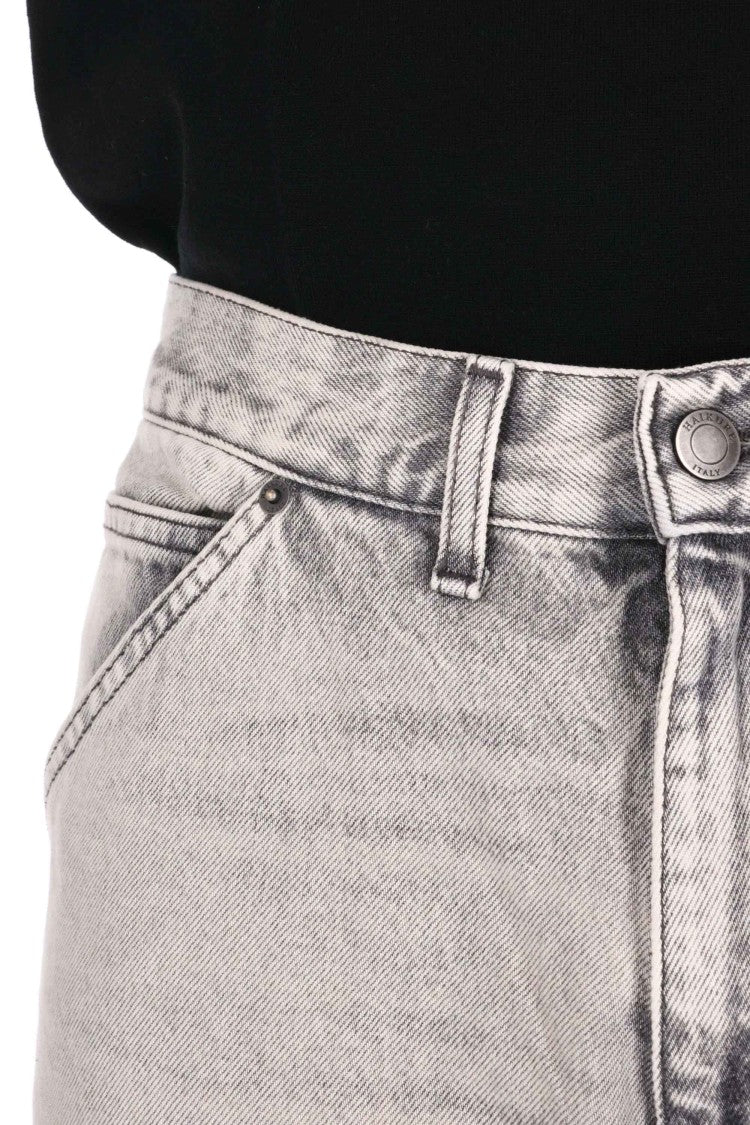 Haikure Pearl Grey Pure Cotton Jeans Model Artie