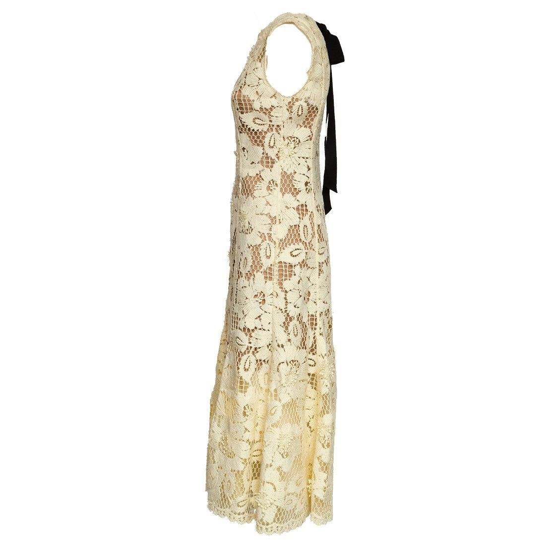 Self-Portrait Crochet Lace Flared Midi Dress