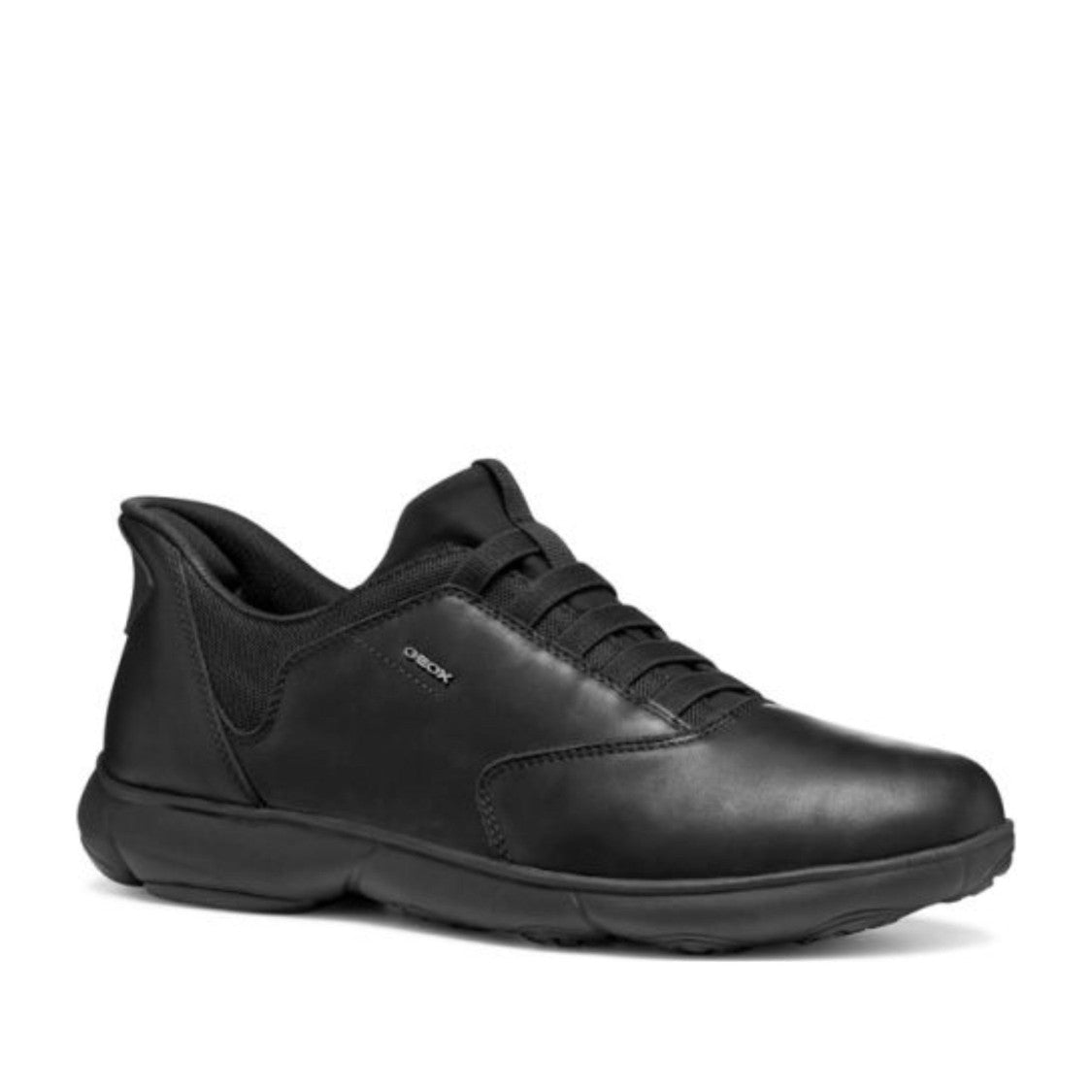 Geox Nebula 2.0 Plus Black Minimalist Leather Sneakers