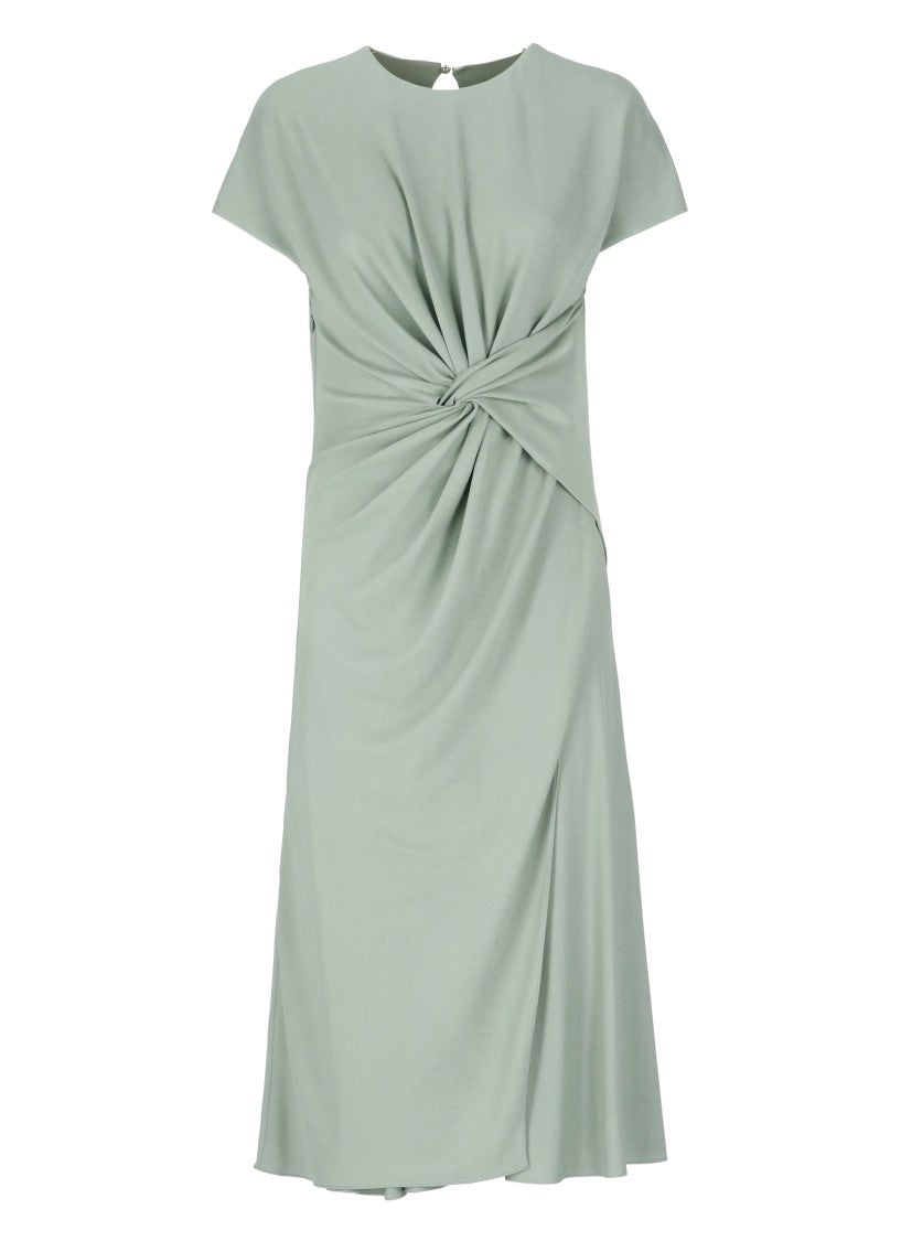 Lanvin Green Robe Viscose Midi Dress