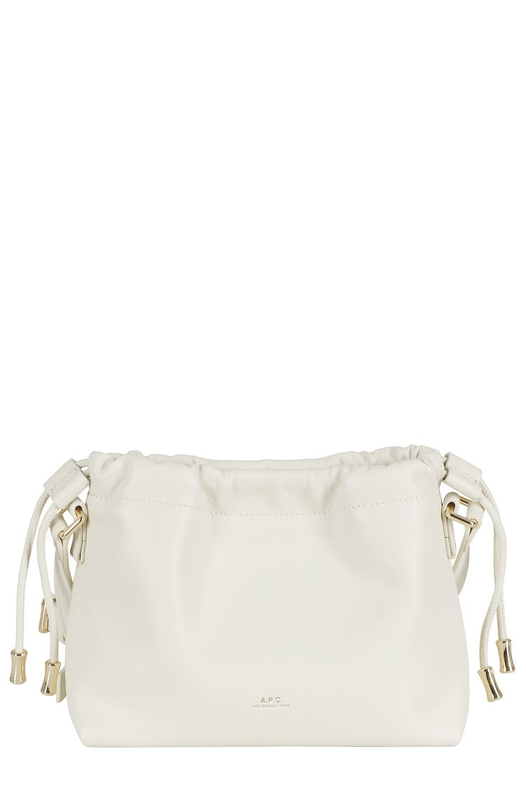 A.P.C. Ecru Sac Ninon Mini Drawstring Polyurethane-Blend Mini Bag