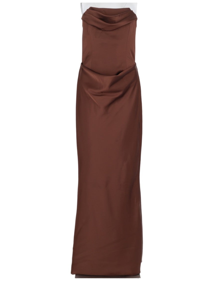 Rotate Strapless Structured Bodice Polyester Maxi Dress