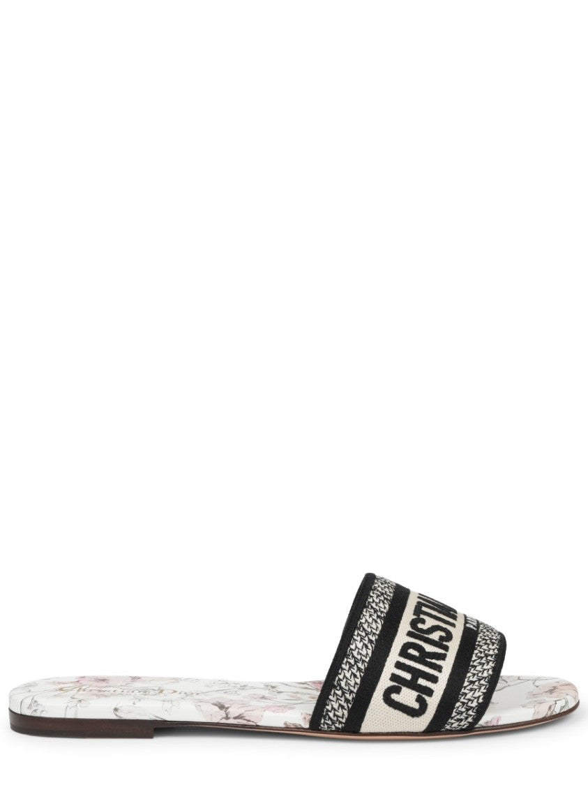 Dior Dway Flat Slide Fabric Sandals