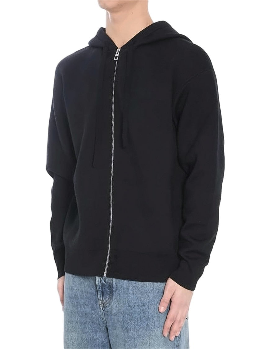 Loewe Black Wool Blend Zip-Up Hoodie