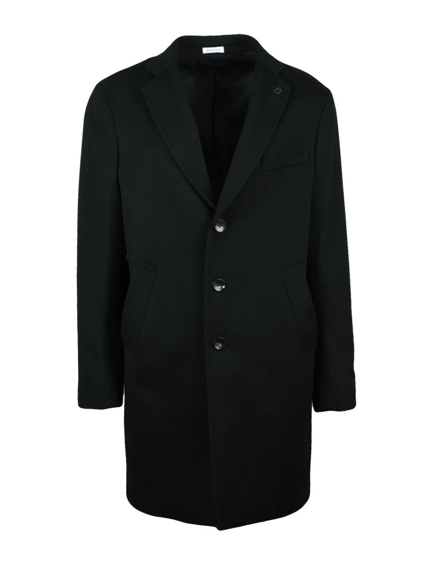 Breras Milano Black Virgin Wool Coat