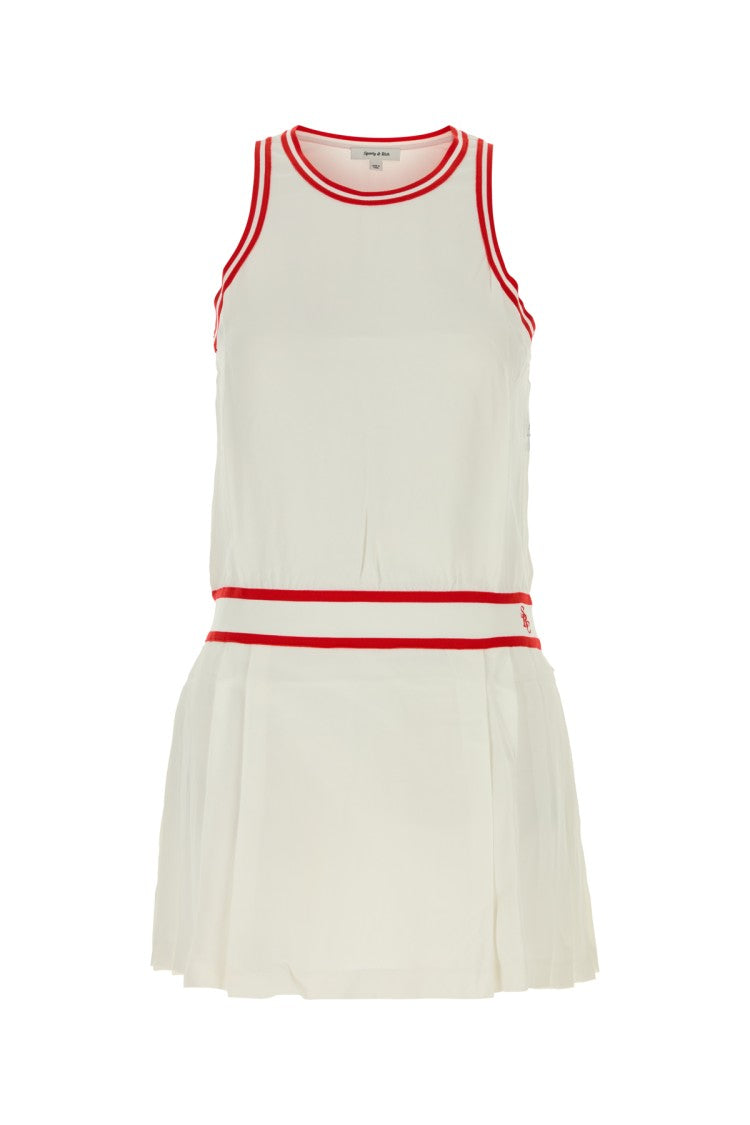Sporty And Rich Sleeveless Mini Dress With Contrasting Stripes