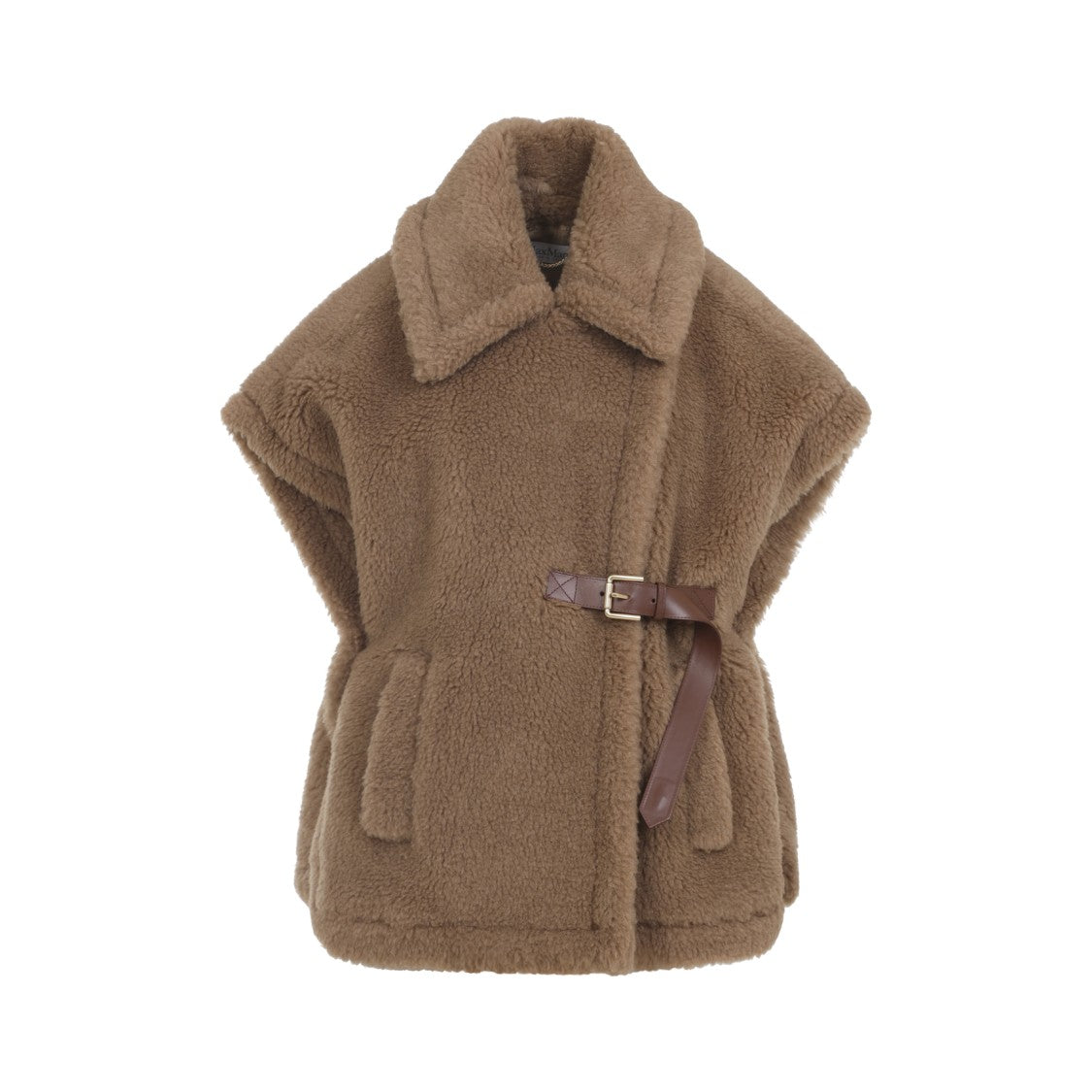 Max Mara Belted Sleeveless Coat With Wide Collar