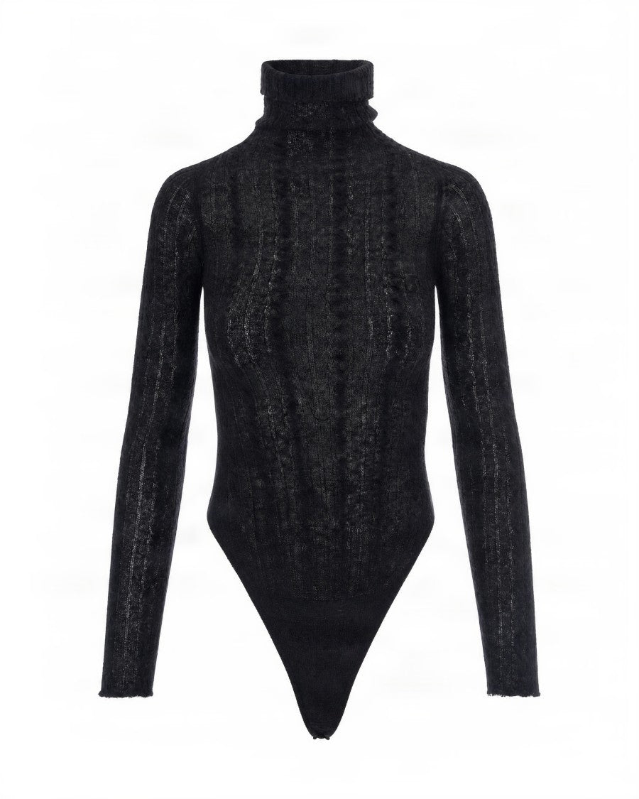 Haikure Margie Textured High Turtleneck Knit Bodysuit