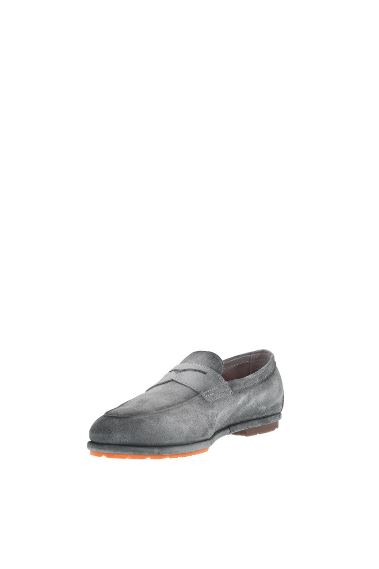 Santoni Carlo Suede Velatura Driver Loafers