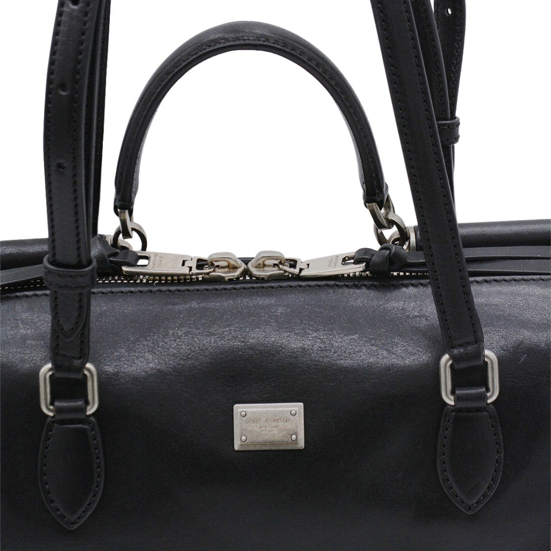 Dolce & Gabbana Sleek Black Handbag With Dual Handles