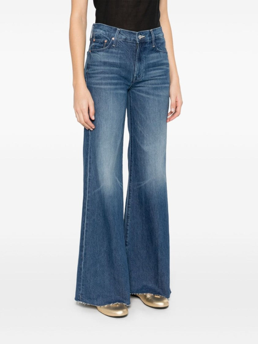 Mother Wide-Leg Indigo Blue Jeans