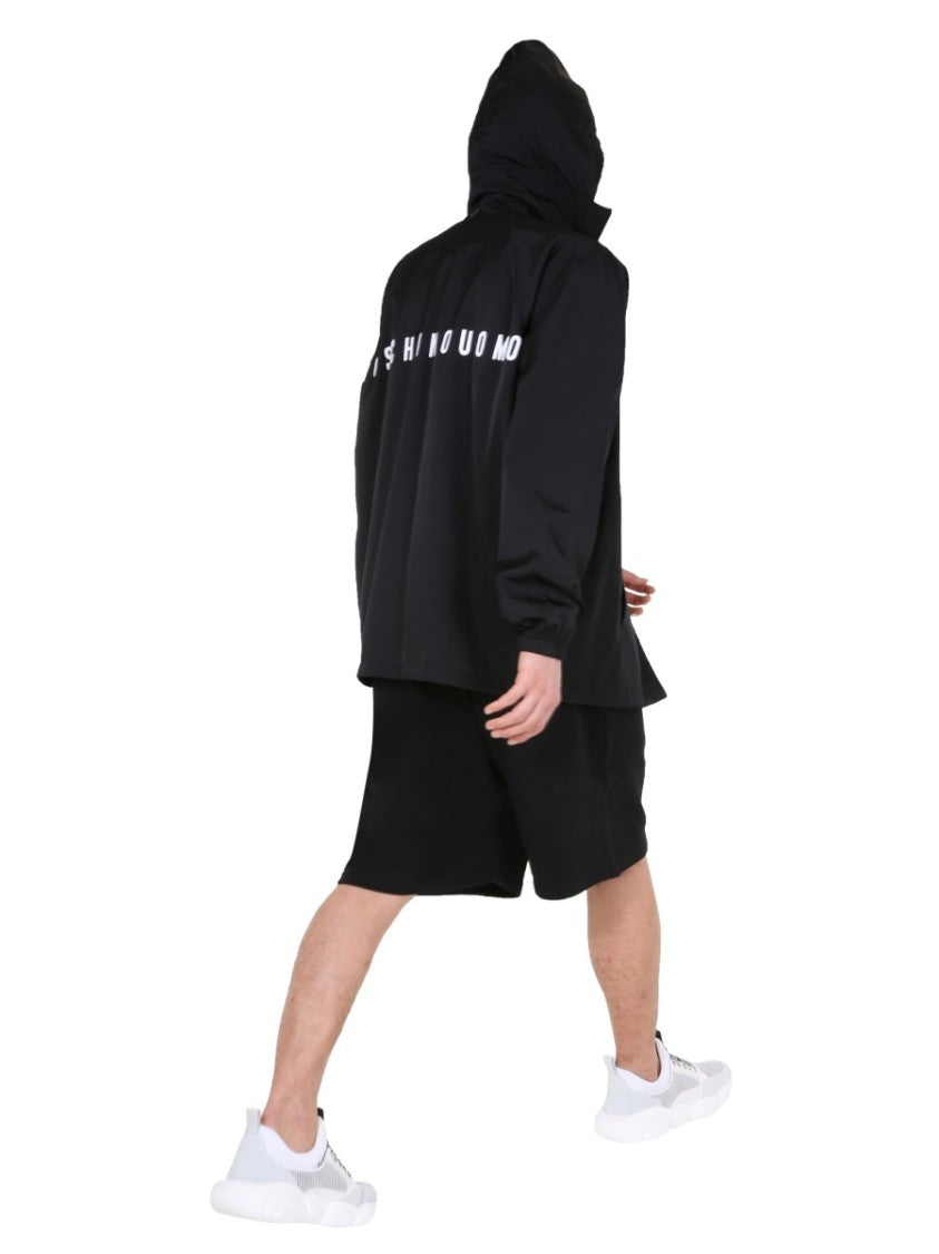 Moschino Hooded Black Wind Jacket