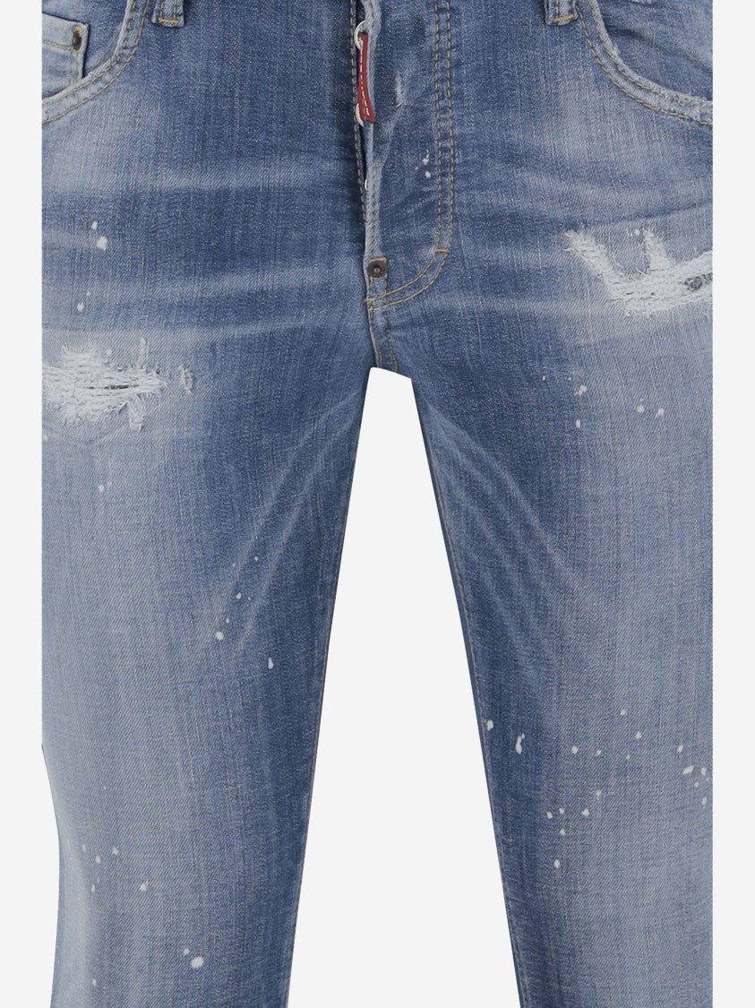 Dsquared2 Light Heritage Stretch Cotton Blend Jeans