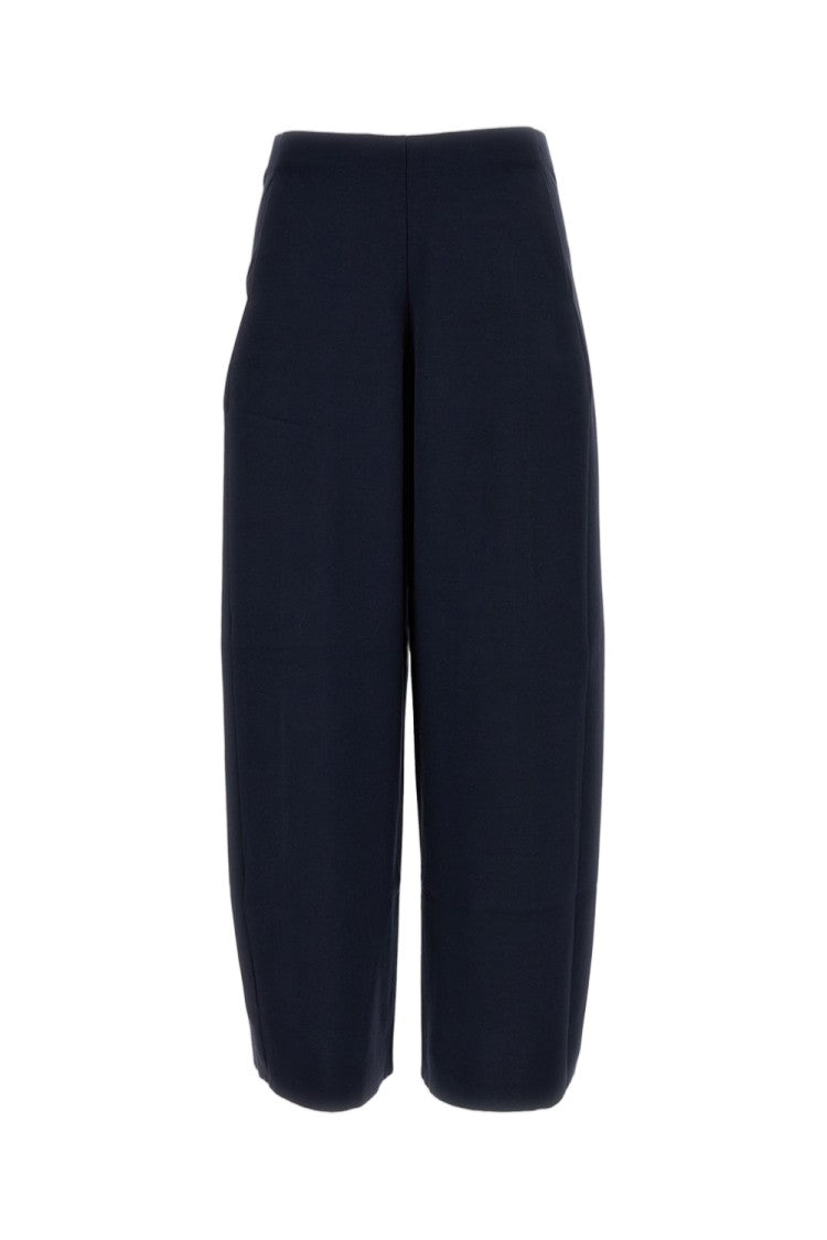 M.S.M. Milano Wide-Leg Stretch Cotton Trousers With Elasticated Waistband