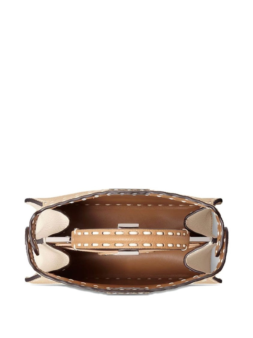 Fendi Trapezoidal Textured Leather Shoulder Bag