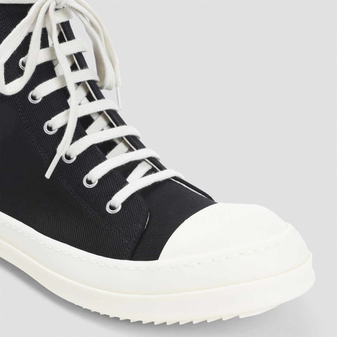 Drkshdw By Rick Owens High-Top Canvas Sneakers With Side Zipper