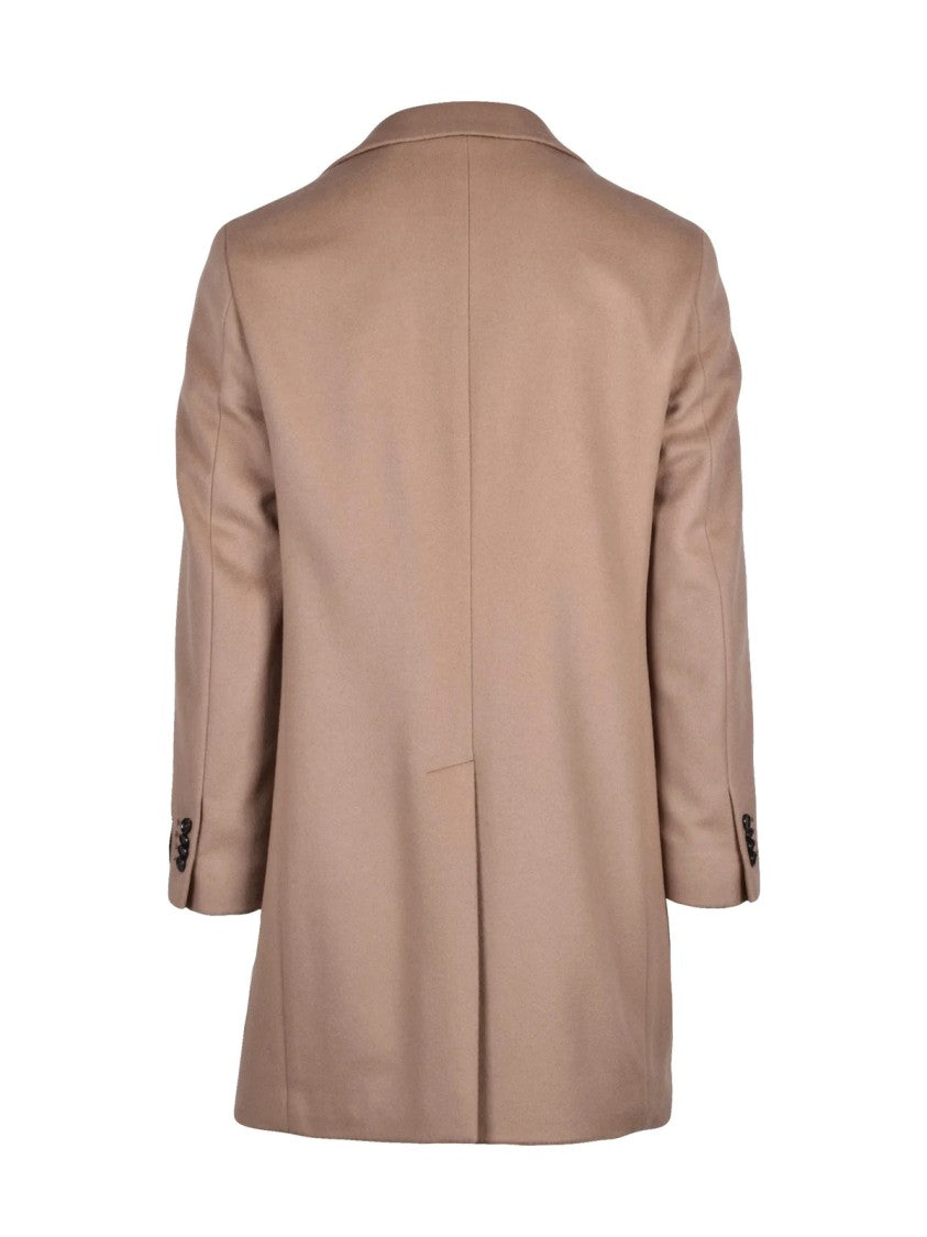 Paoloni Beige Tailored Virgin Wool-Cashmere Coat