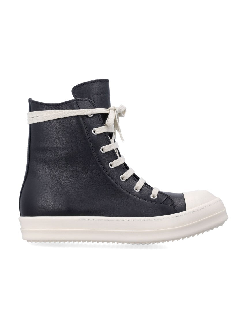 Rick Owens Leather Temple High Sneakers