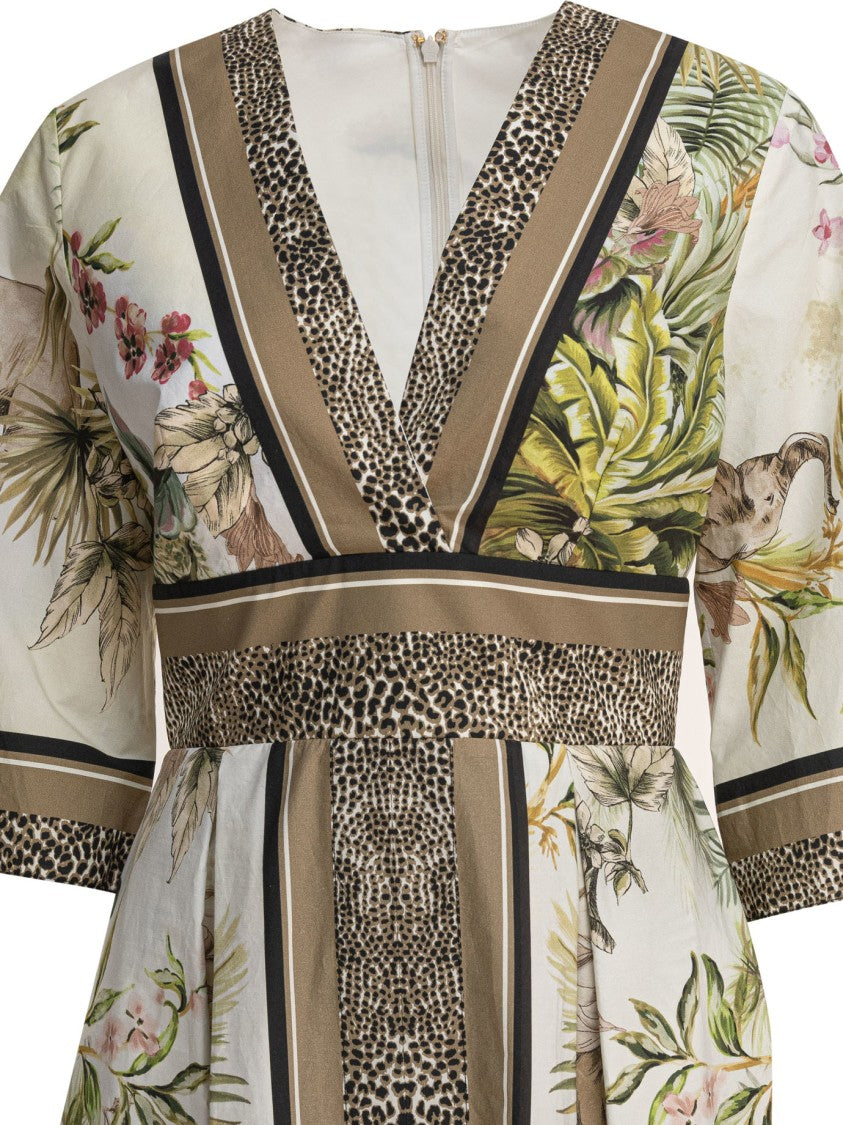 Elie Saab Printed Cotton Midi Dress Foulard40 Printed Cotton