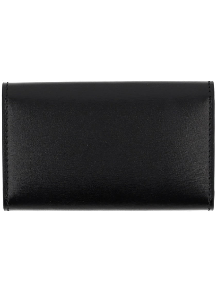 Jil Sander Rectangular Fold-Over Flap Key Hooks Leather Wallet