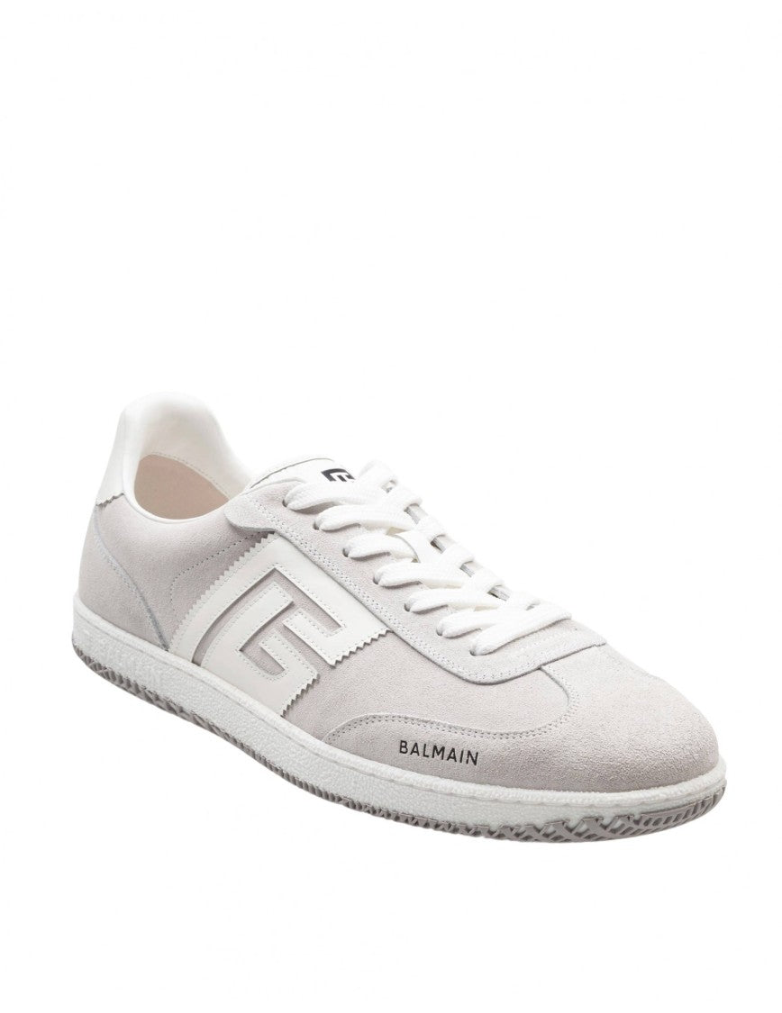 Balmain Swan Sneakers In White Suede