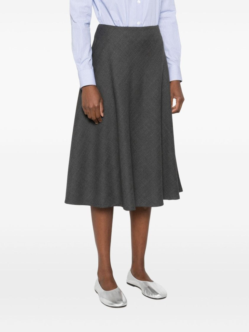 Tagliatore Knee-Length A-Line Skirt In Soft Virgin Wool Blend