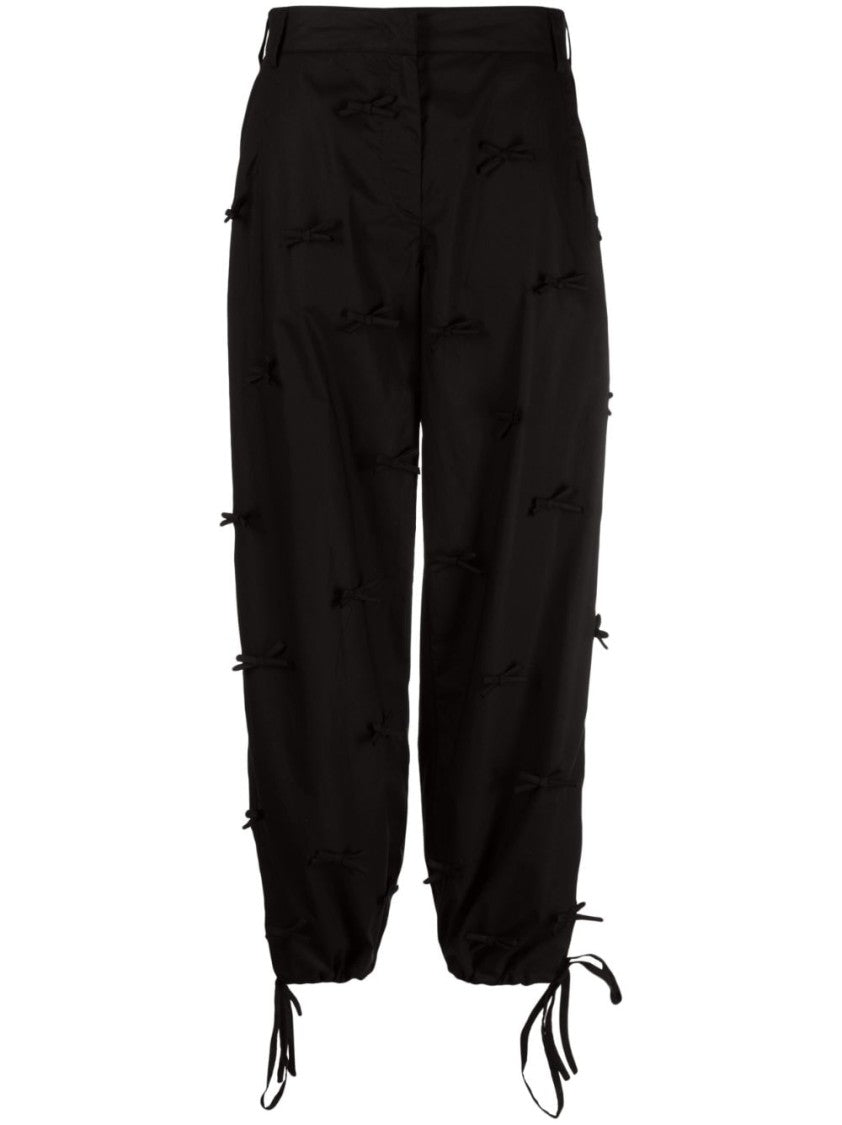 Msgm Black Wide-Leg Pants