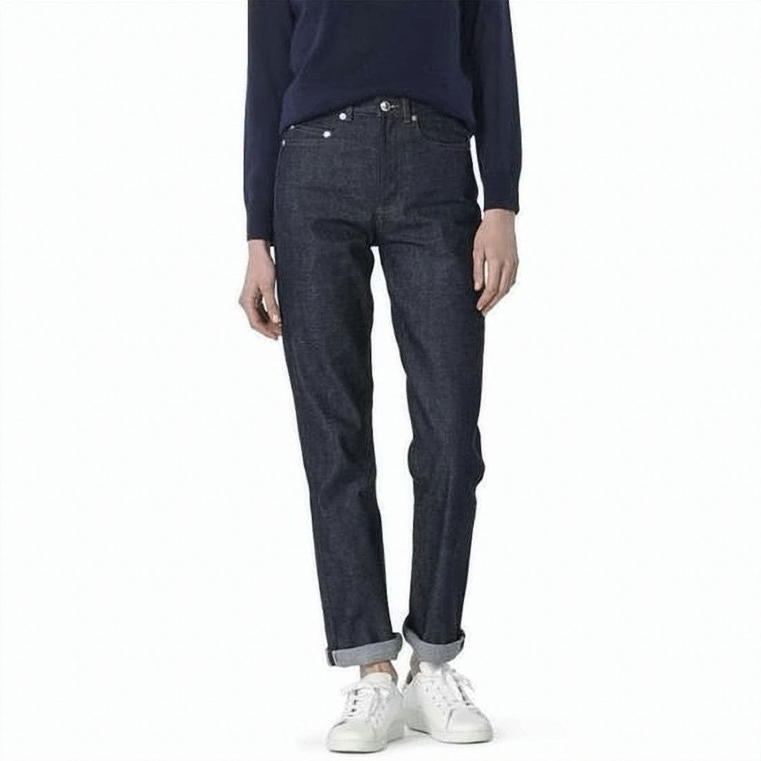 A.P.C. Straight-Leg Denim Pants With High Waist