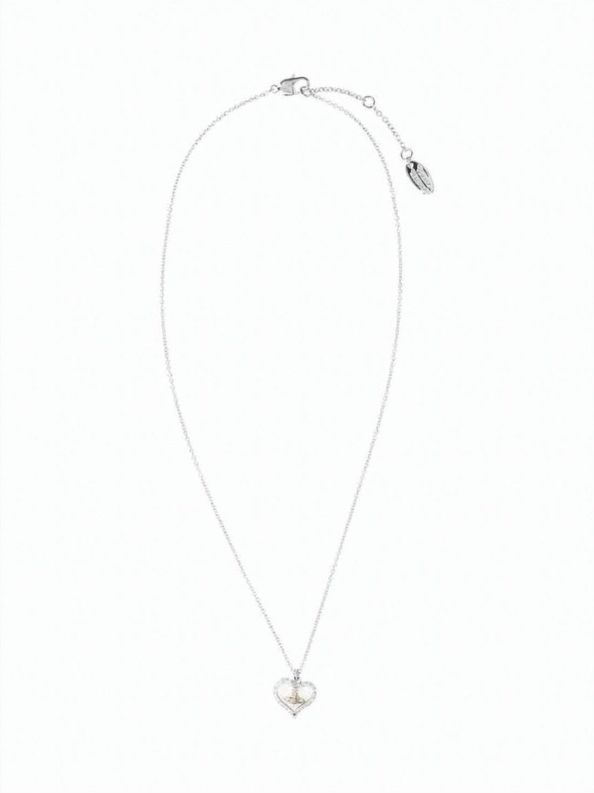 Vivienne Westwood Platinum Gold Heart-Shaped Pendant Necklace