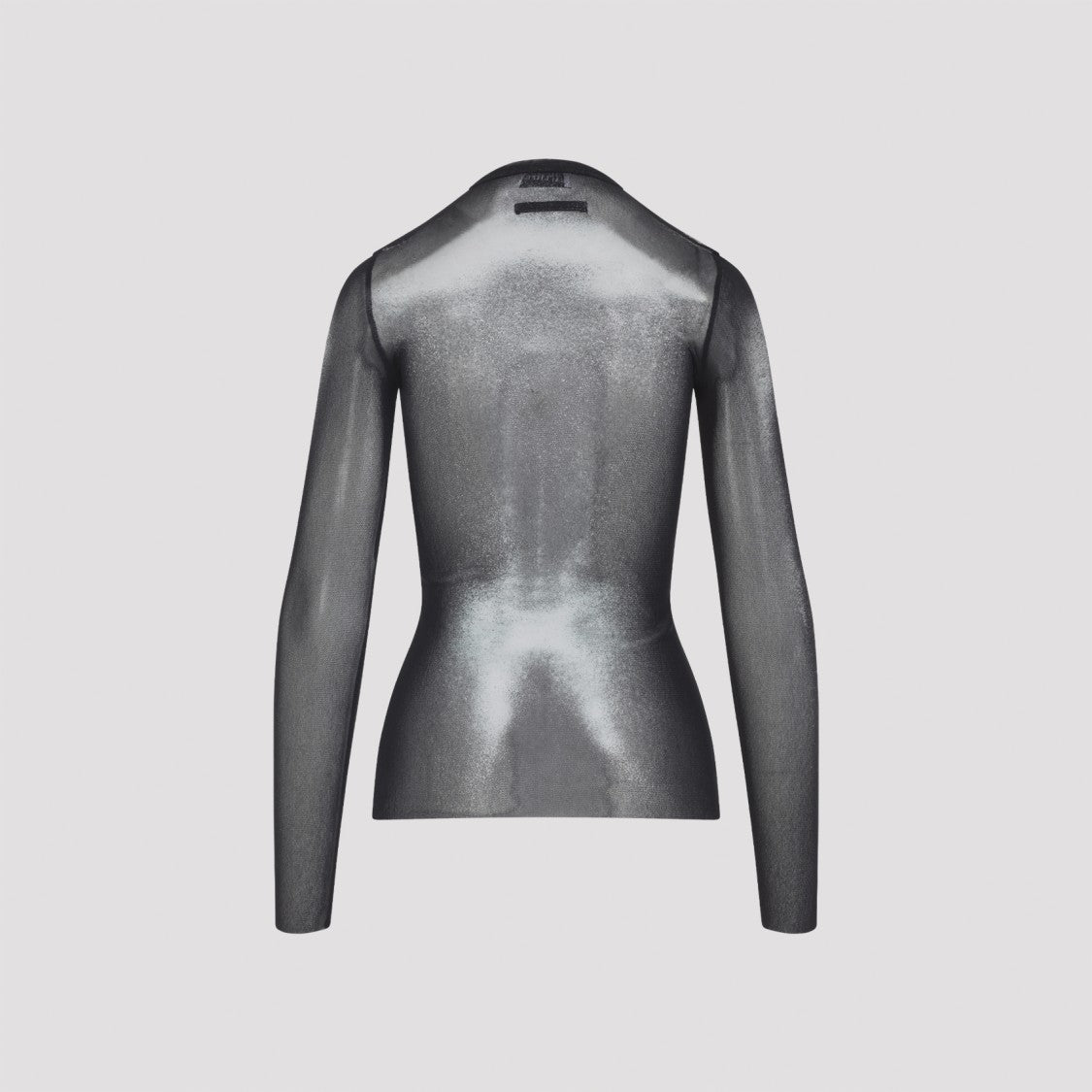 Jean Paul Gaultier Sheer Black Mesh Top With Graphic Print