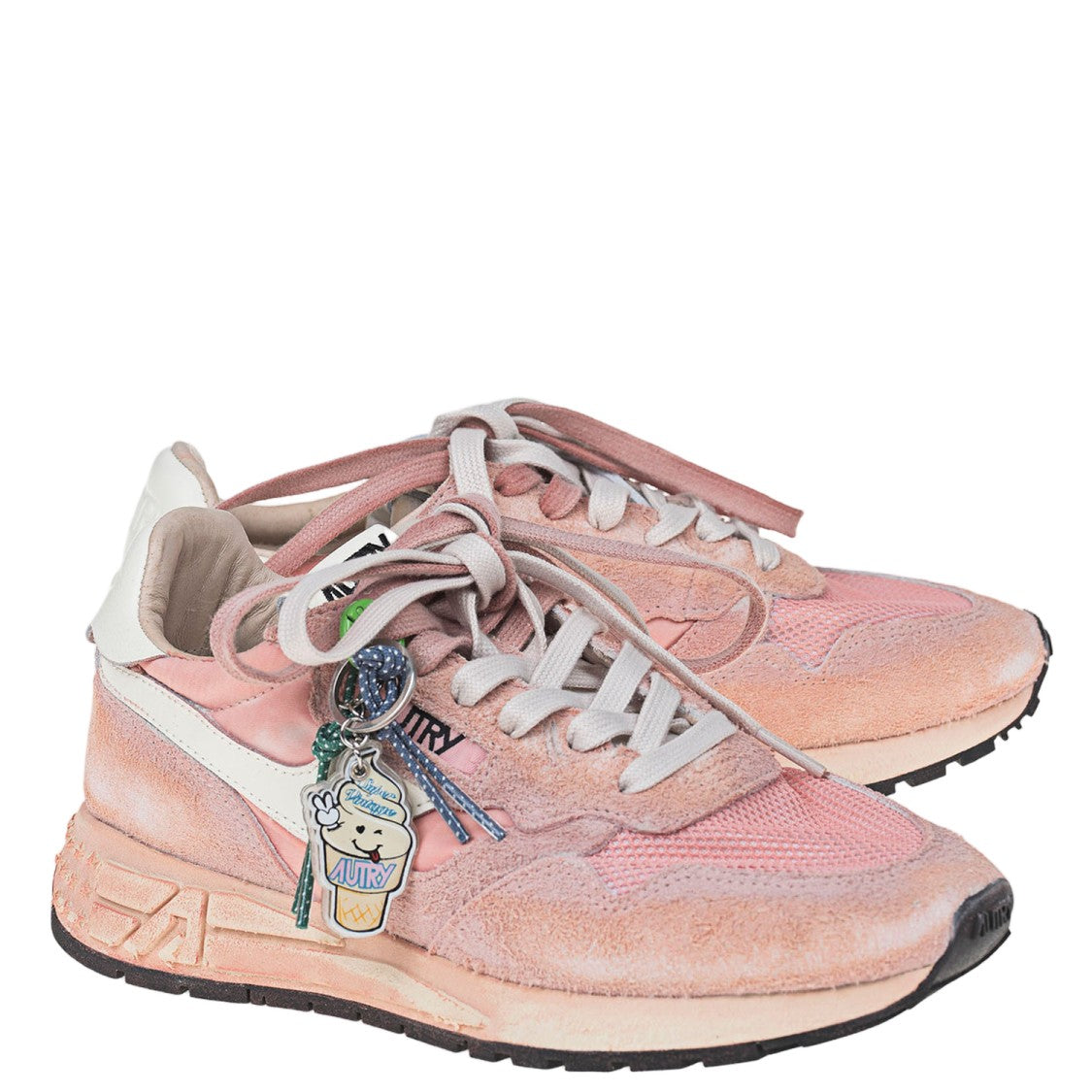 Autry Panel-Designed Low Sneakers In Suede And Nylon Mix