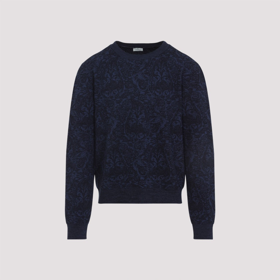 Etro Textured Crew Neck Sweatshirt In Cotton-Wool Blend