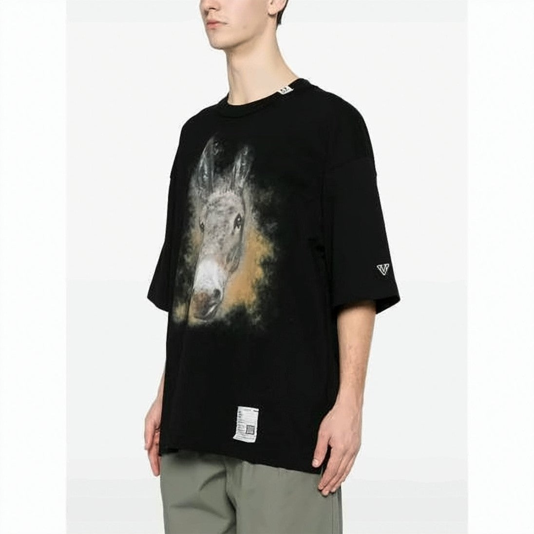 Maison Mihara Yasuhiro Oversized Graphic T-Shirt With Artistic Donkey Head