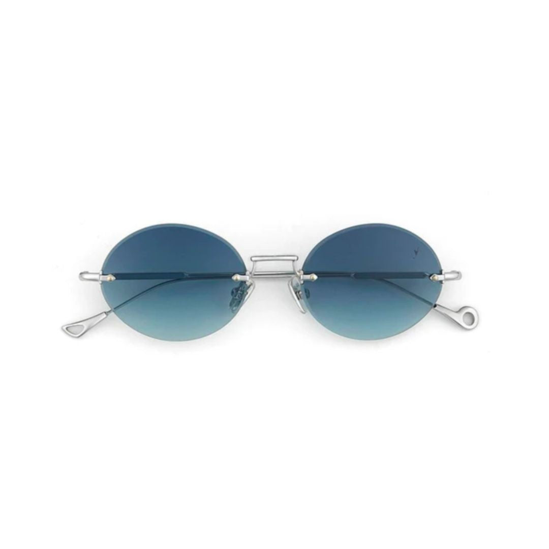 Eyepetizer Met C.1-26 Oval-Shape Gradient Blue Tint Sunglasses With Metal Frame