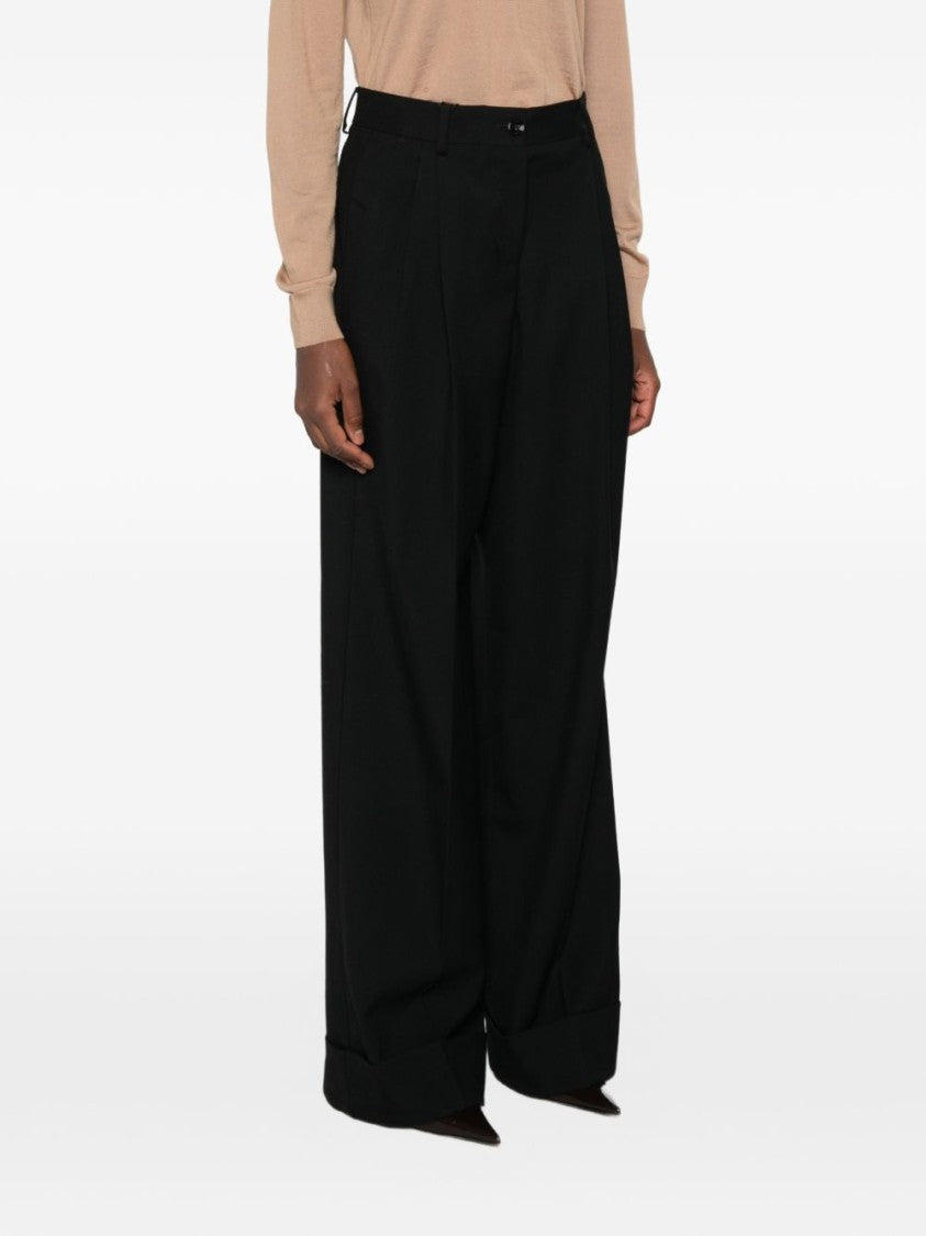 Dolce & Gabbana Wide-Leg Trousers With High Waist And Tailored Pleats