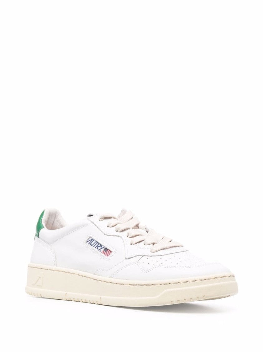 Autry White And Green Leather Sneakers