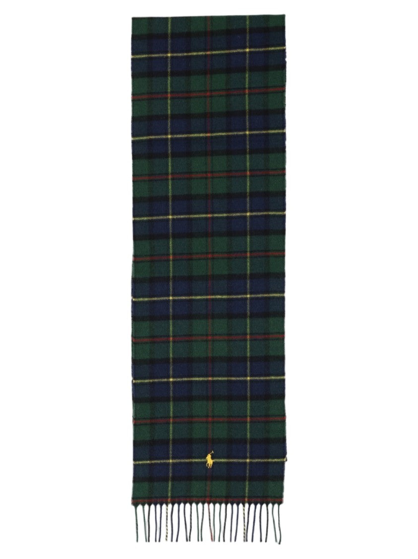 Polo Ralph Lauren Multicolour Tartan Plaid Fringed Scarf