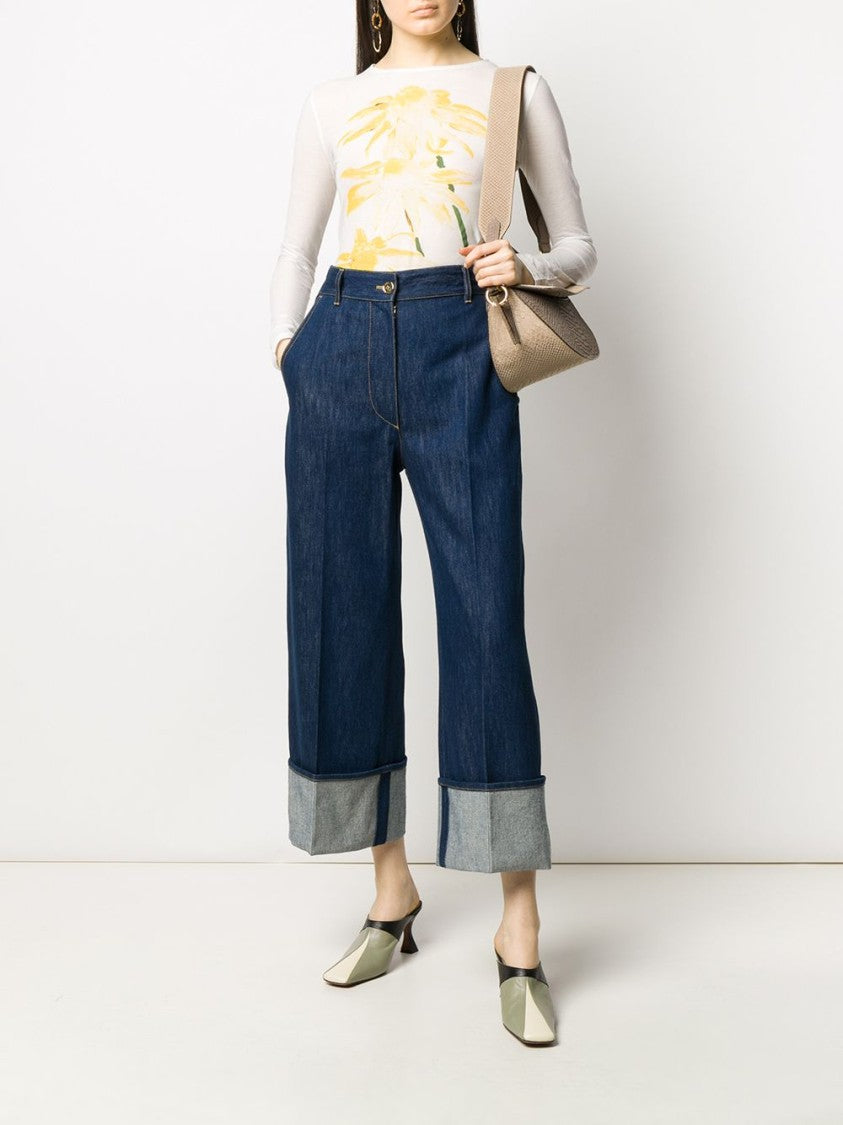 Patou High-Rise Cuffed Jeans