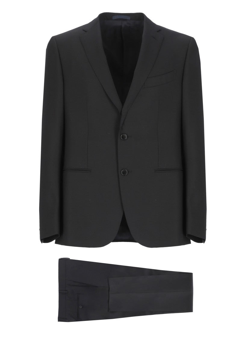 Caruso Black Caruso Wool Suit